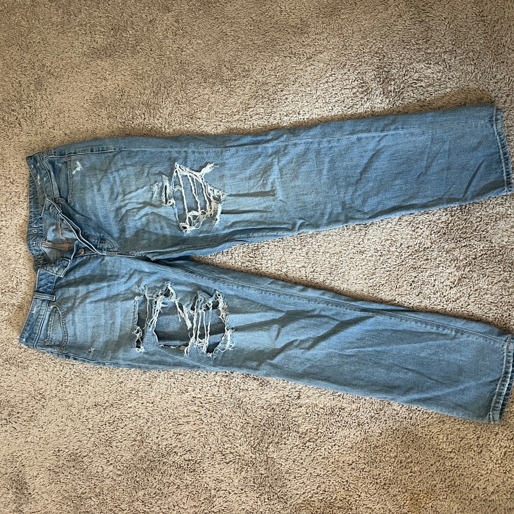 Distressed Blue Mom Jeans